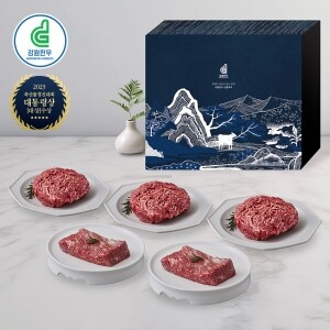 강원한우 정육세트 1호, 1+등급 이상, 총 1kg(불고기 200g 3팩, 양지국거리 200g 2팩)