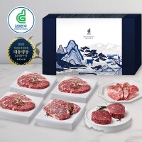 강원한우 VIP 구이세트, 1+등급 이상,총 1.8kg(등심 300g 3팩, 안심 300g 1팩, 채끝 300g 1팩, 특수부위 300g 1팩)