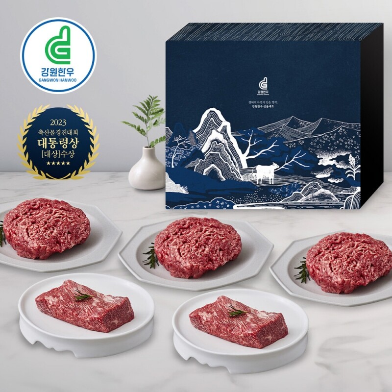 강원더몰,강원한우 정육세트 1호, 1+등급 이상, 총 1.5kg(불고기 300g 3팩, 양지국거리 300g 2팩)