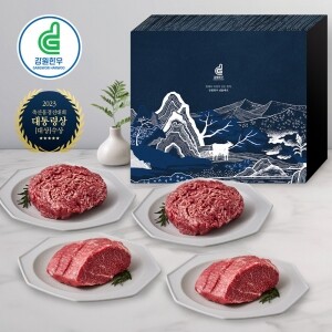 강원한우 정육세트 2호, 1+등급 이상, 총 1.2kg(불고기 300g 2팩, 덩어리국거리 300g 2팩)